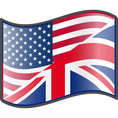 Mixed USA and UK flag