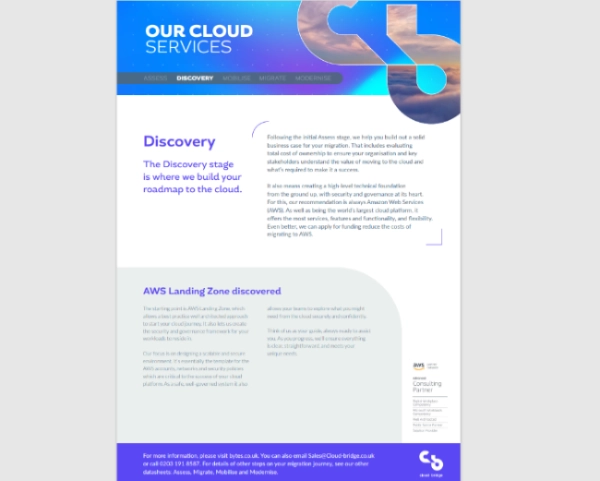 Cloud Bridge – Amazon Web Services copywriting – videos and data sheets