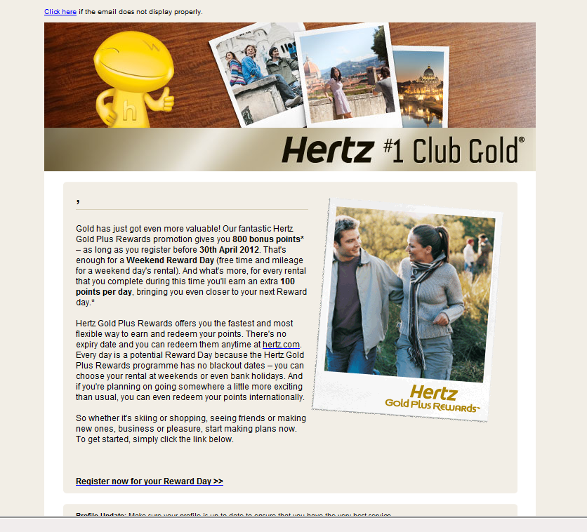 <b>Hertz</b>: CRM html emails & microsites
