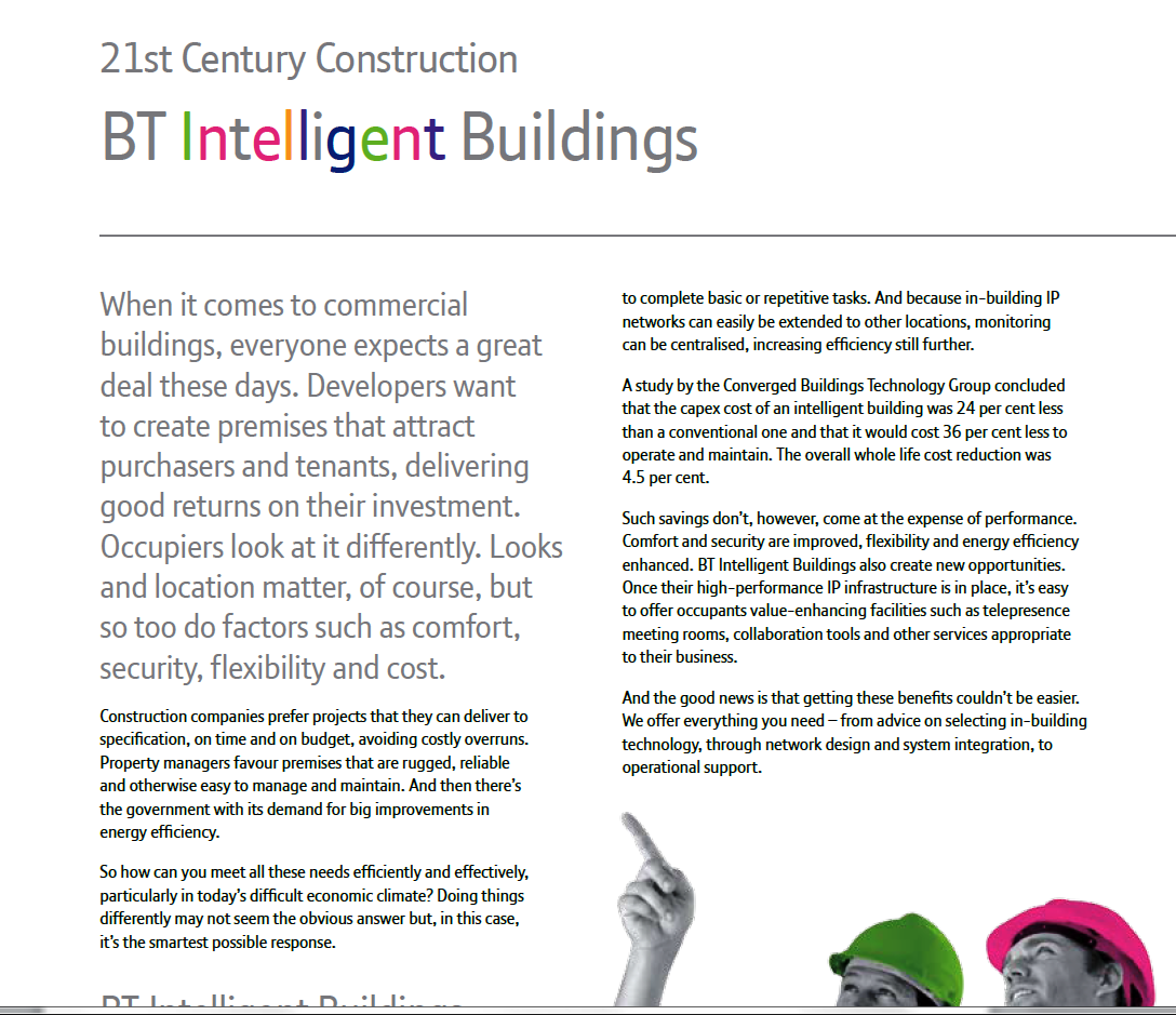 <b>BT Intelligent Buildings</b>: brochure 