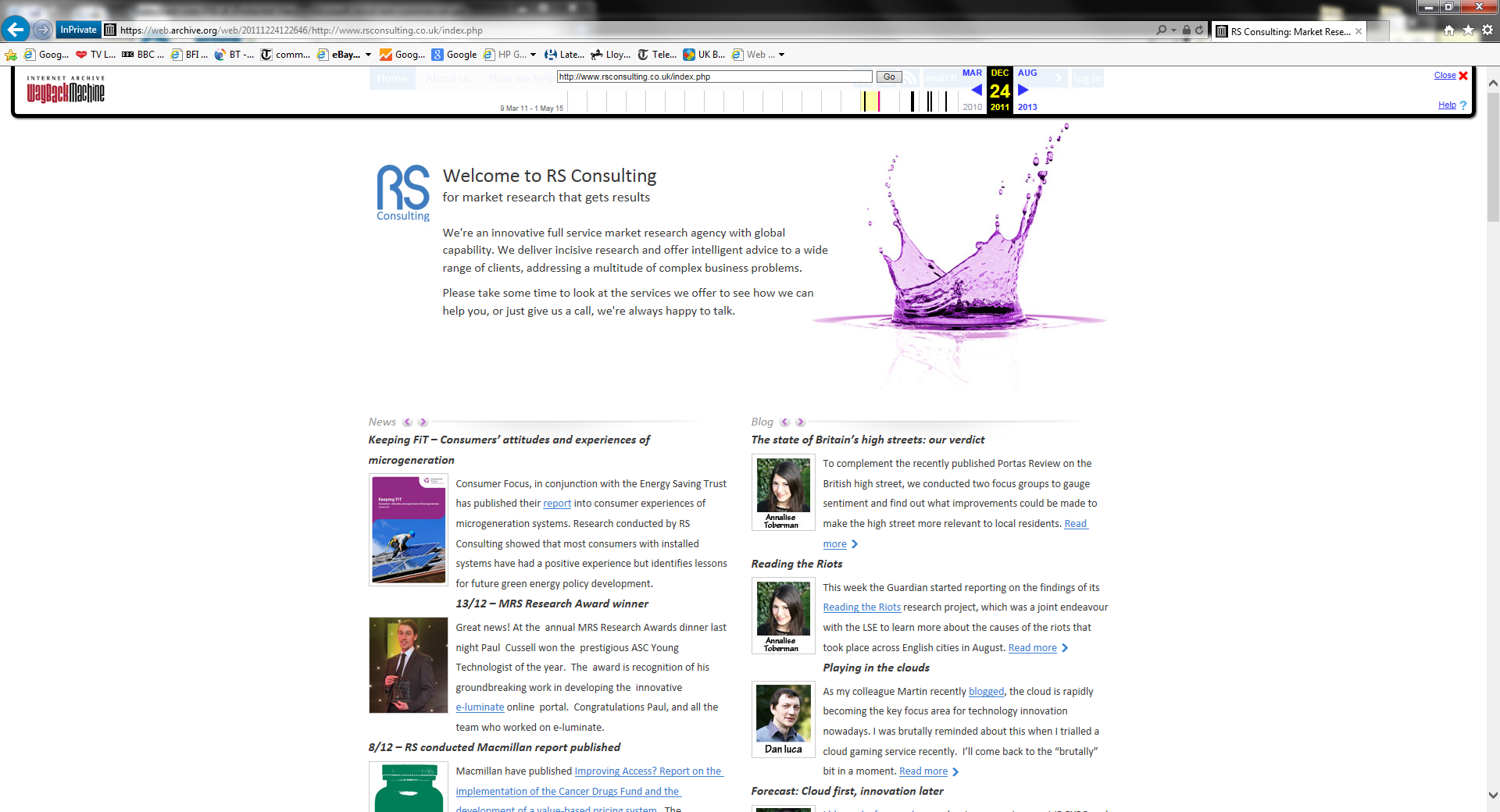 RS Consulting website page