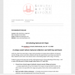 Samurai Art Expo digital press release