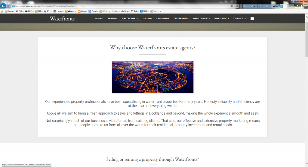 Waterfronts estate agents website