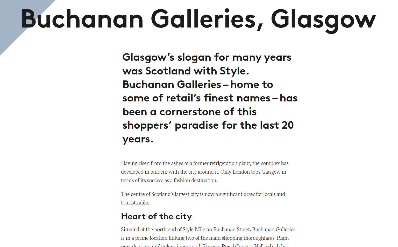 <b>Landsec Property</b> : Buchanan Galleries