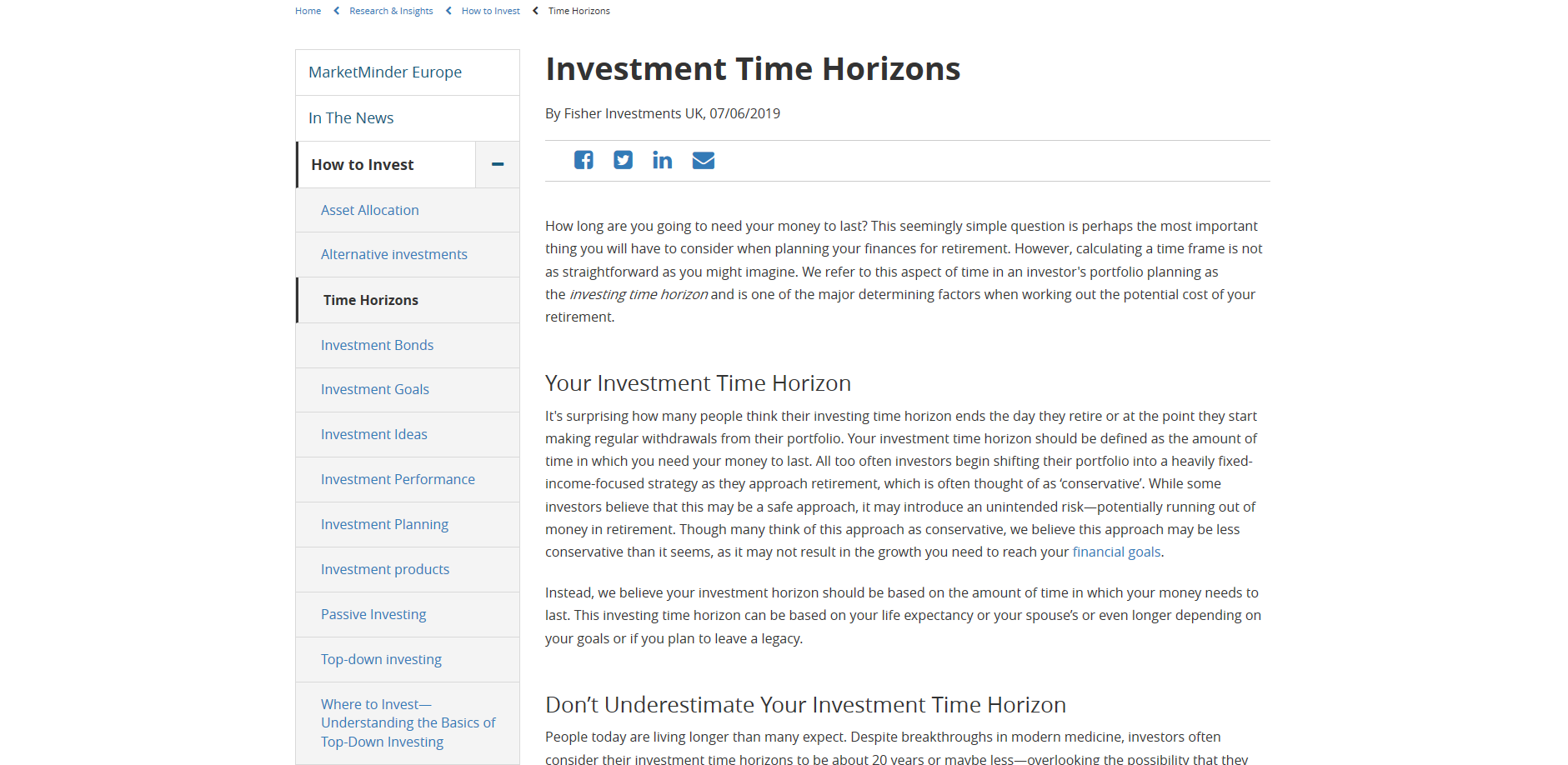 <b>Fisher Investments</b> : investing timing article