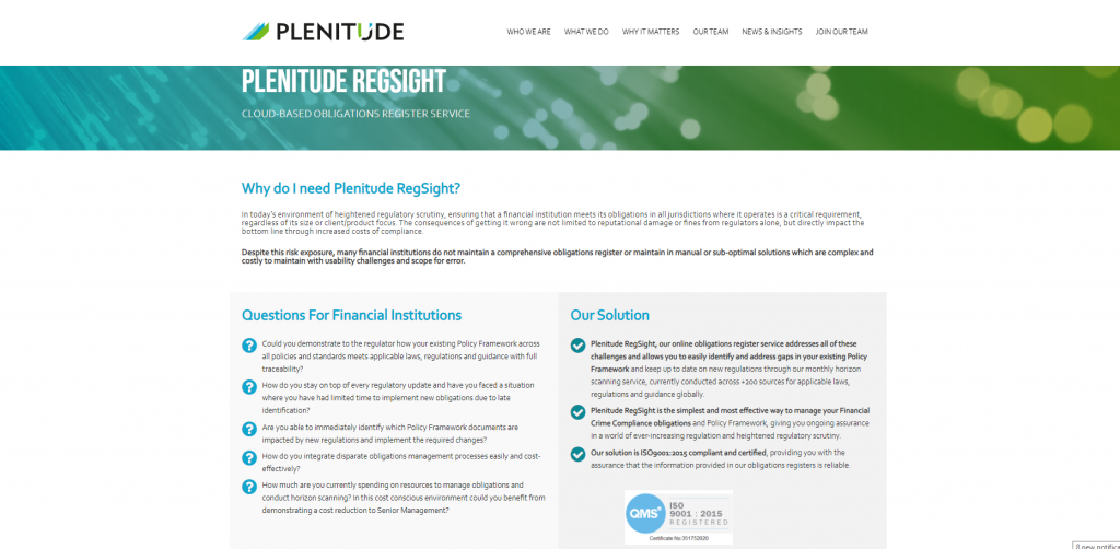 Plenitude Consulting - FinTech sales aid written by financial copywriter