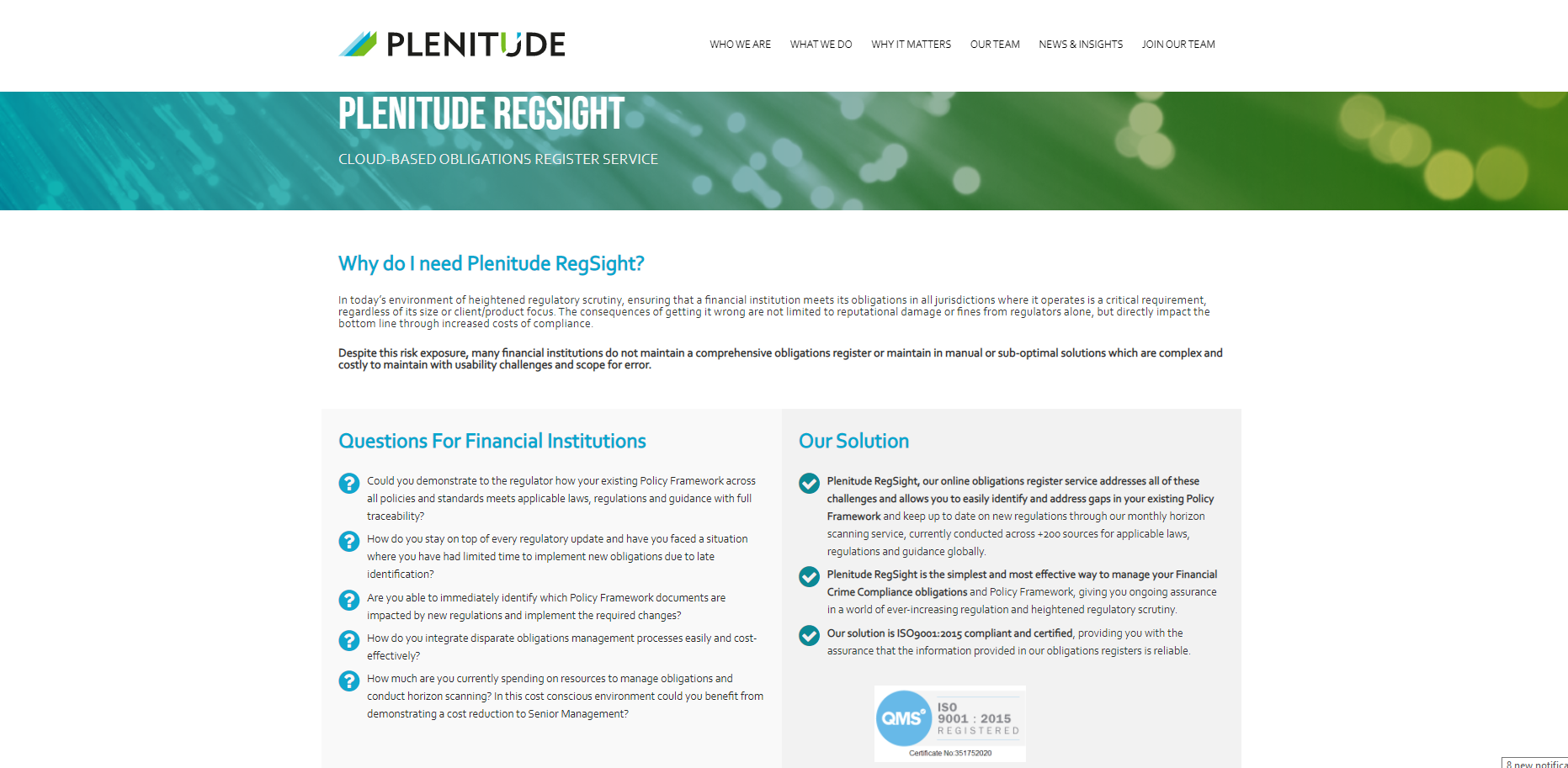 Plenitude Consulting - FinTech sales aid