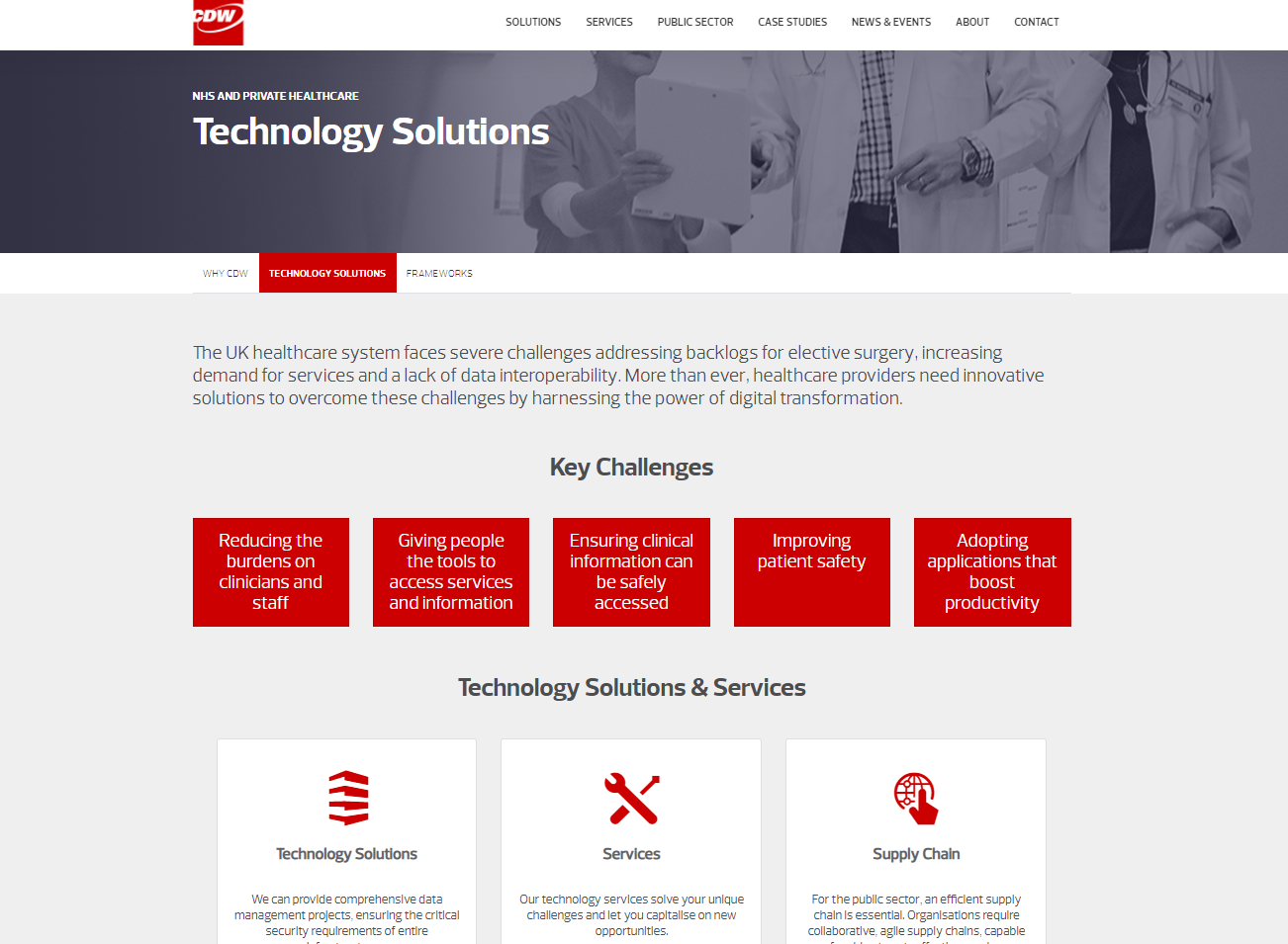 CDW web content - healthcare technology webpage content