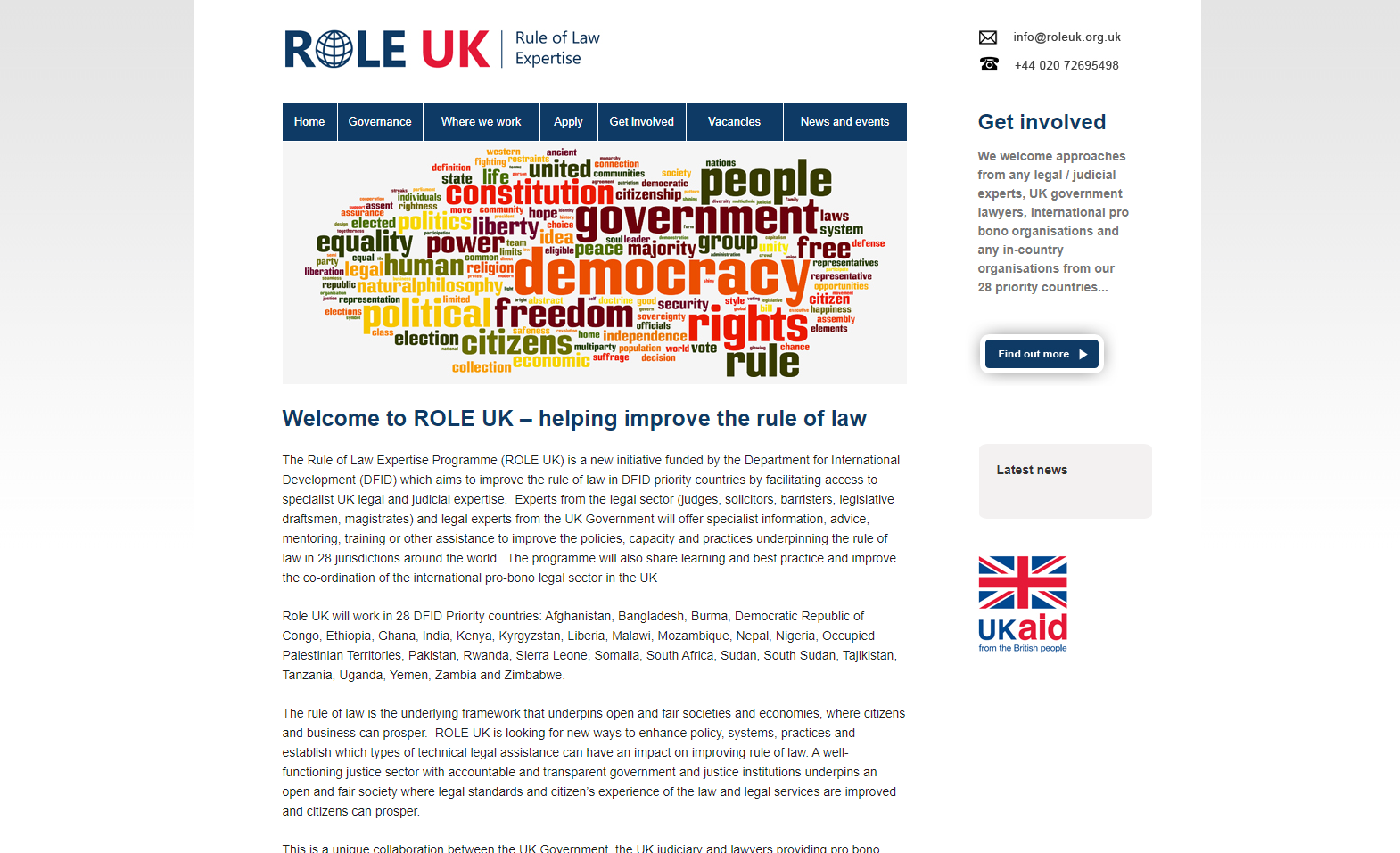 Rule of Law Expertise UK website copywriting