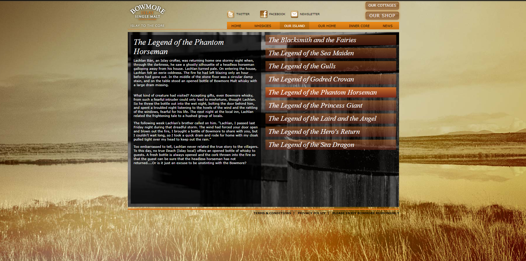 Bowmore Whisky website heritage content
