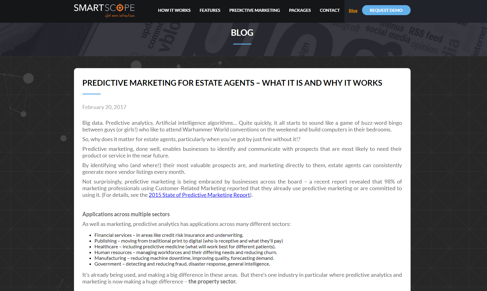 SmartScope predictive marketing blog post copy