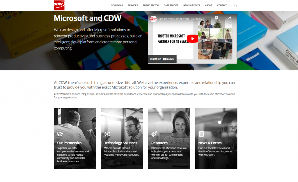 CDW - Microsoft partnership web copy