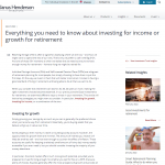 Janus Henderson - investment article Vanguard ETFs webpage written by a freelance financial copywriter