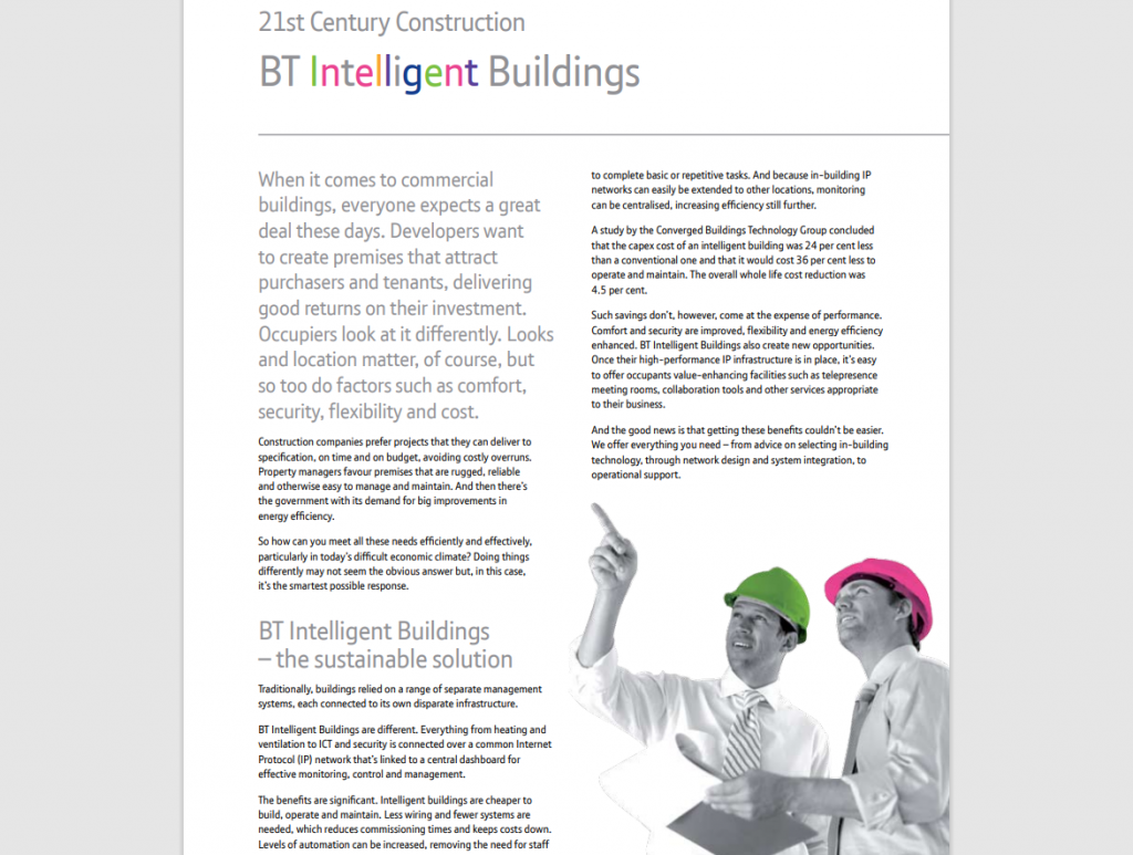BT Intelligent Buildings sales presenter copy